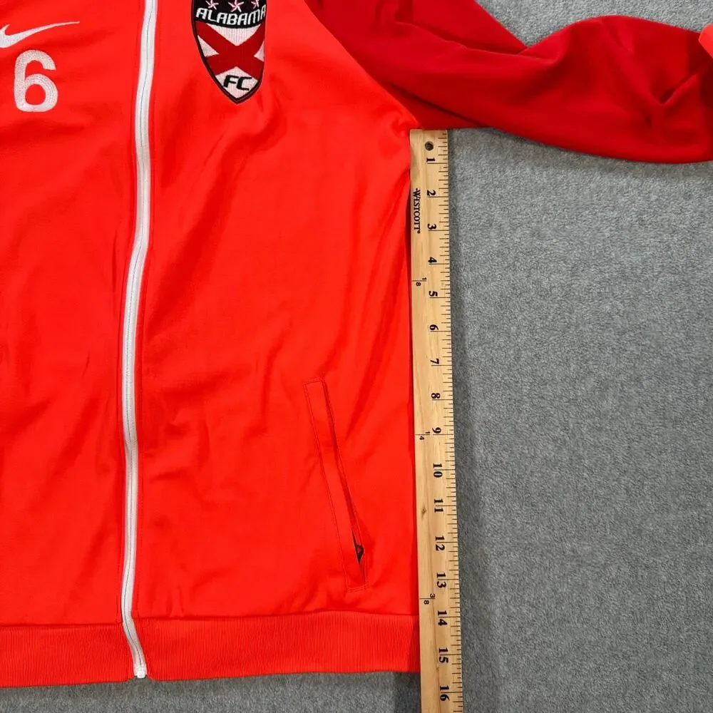 Nike Dri-Fit Alabama FC Soccer Warm Up Track Jacket Kids Large Orange Red Zip Up